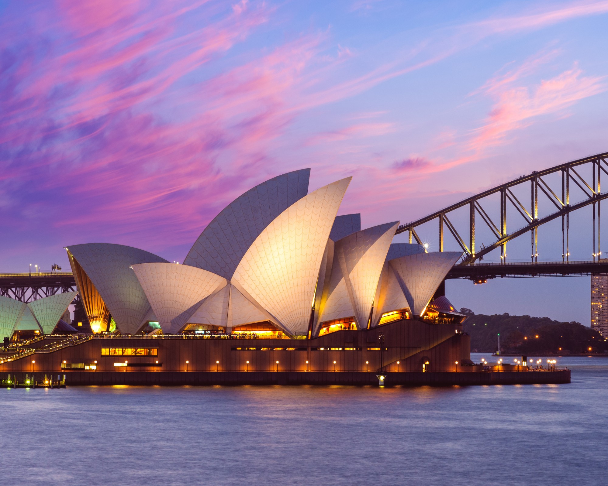 Global financial landmarks at sunset